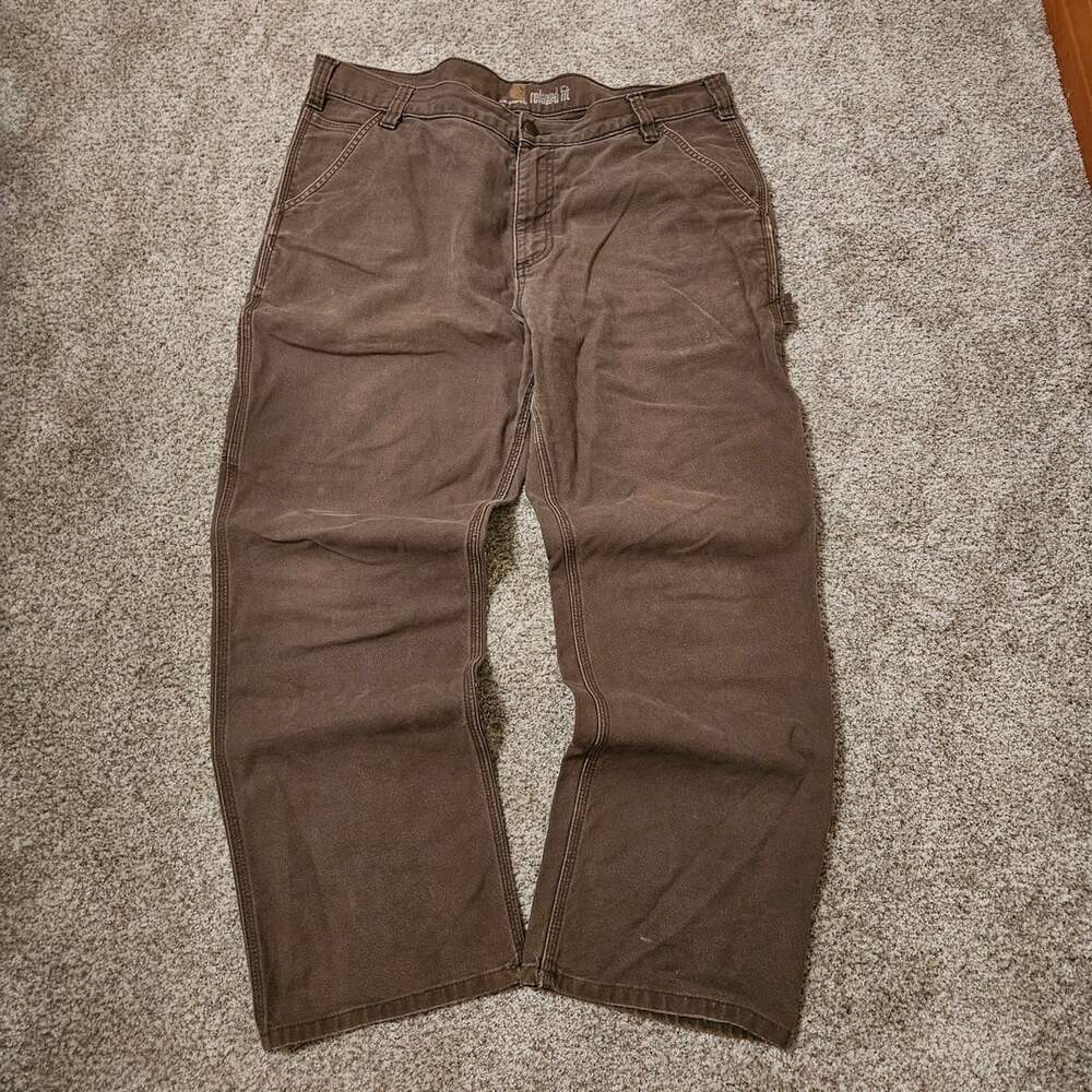 Carhartt Relaxed Fit Carpenter Pants 38x30 Brown Cotton